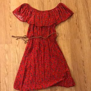 Red Off the Shoulder Summer Dress